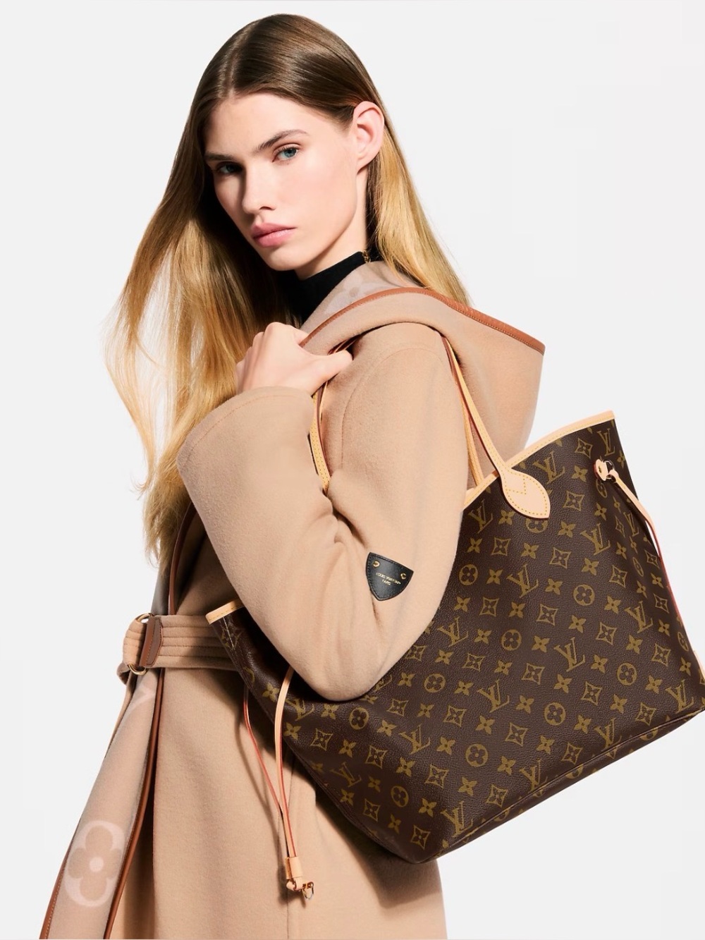 🤩 AUTHENTIC Louis Vuitton Monogram Canvas Neverfull MM Tote in Brown and Tan - Picture 8 of 14